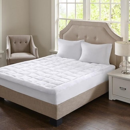 Madison Park Madison Park MP16-3148 Cloud Soft Overfilled Plush Waterproof Mattress Pad King - White MP16-3148